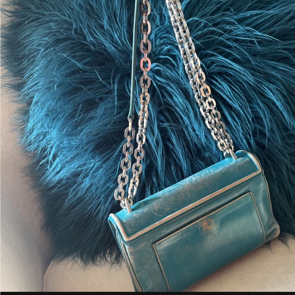 Prada Vitello distressed bag Italian crossbody flap bag - Picture 4 of 12